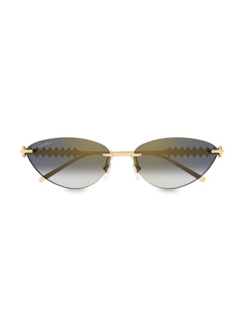 Cartier Women's Clash De 58MM Cat-Eye Sunglasses - Gold Grey