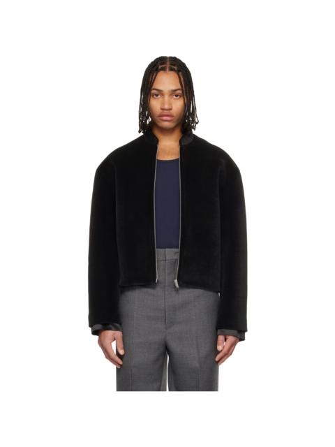 Jil Sander Black Zip Bomber Jacket