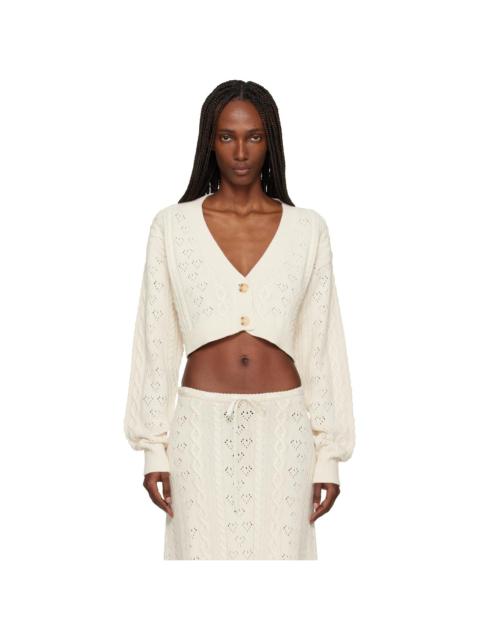 GUIZIO Off-White Noah Wool Cable Crop Cardigan