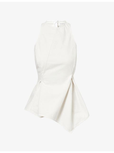 MAGDA BUTRYM Sleeveless Peplum Denim Top