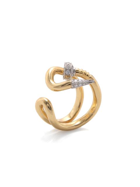 DAVID WEBB Bent Nail Diamond Ring