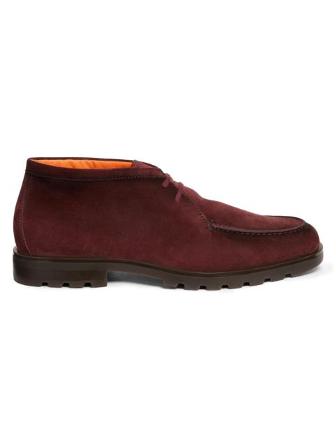 Santoni Men's Rock Suede Chukka Boots - Burgundy
