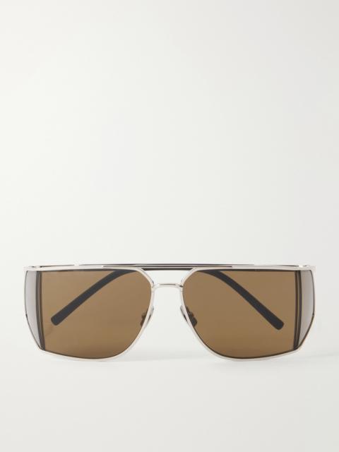 SAINT LAURENT SL 750 Aviator-Style Silver-Tone Sunglasses