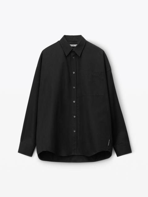 button down logo shirt in cotton