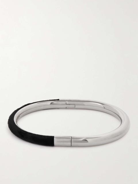 Silver-Tone Velvet Bracelet