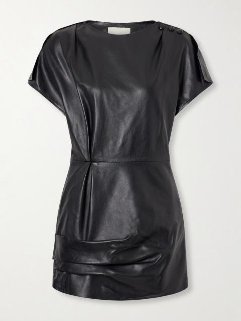 Isabel Marant Alia Draped Leather Mini Dress