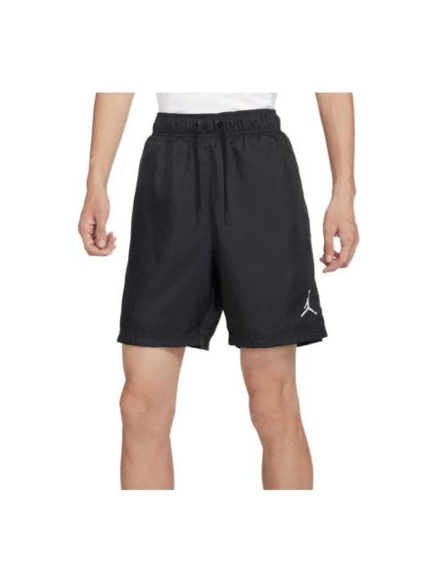 Jordan Air Jordan Solid Color Mesh Lacing Straight Shorts Men's Black DQ5687-010