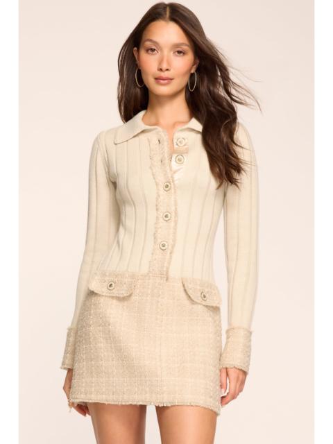 RAMY BROOK Ellen Lurex Tweed Collared Mini Dress Designer