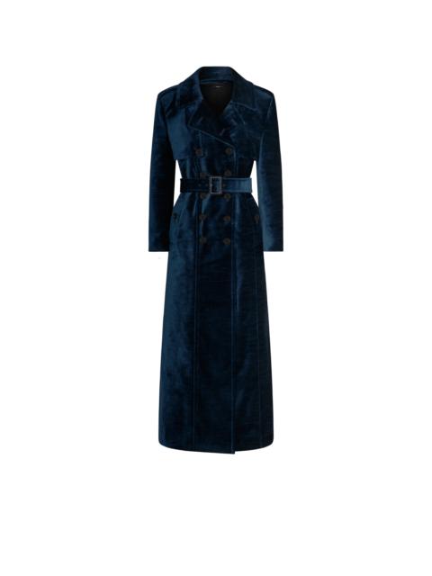 TOM FORD SLUBBED VELVET LONG TRENCH COAT