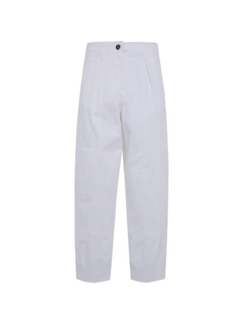 Max Mara pleated logo-patch trousers
