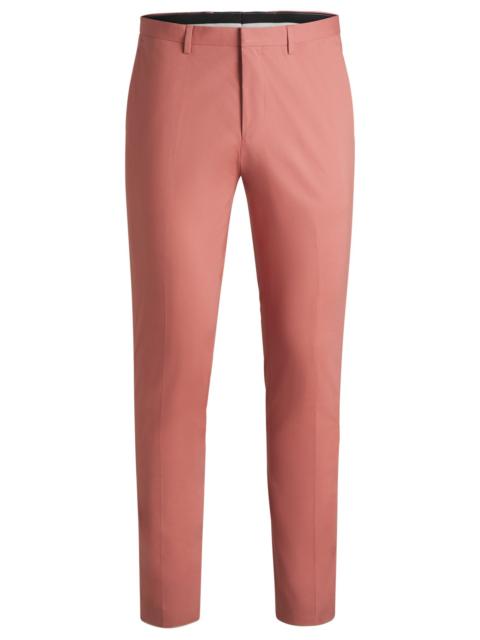 HUGO EXTRA-SLIM-FIT TROUSERS IN PAPER-TOUCH STRETCH COTTON