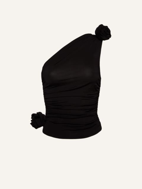 MAGDA BUTRYM One shoulder tshirt in black