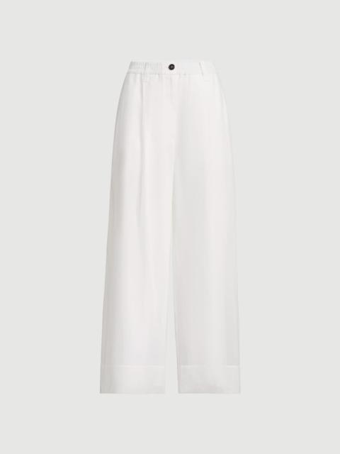 Brunello Cucinelli Cotton organza boxy pleated trousers with monili
