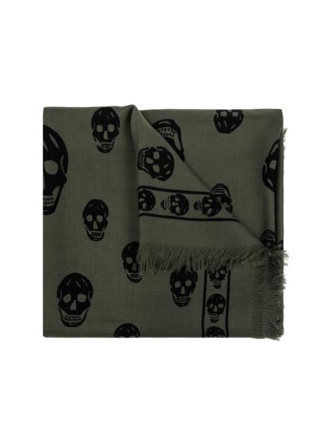 skull-print wool scarf