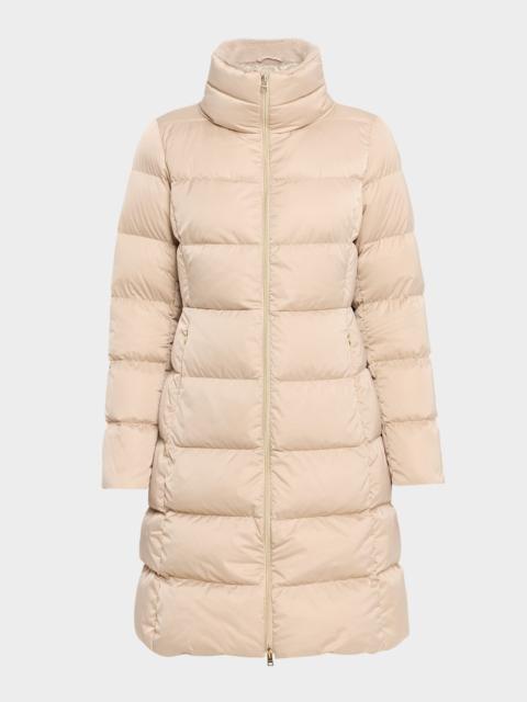 Herno Ultralight Nylon A-Shape Down Jacket with Alternative Fur