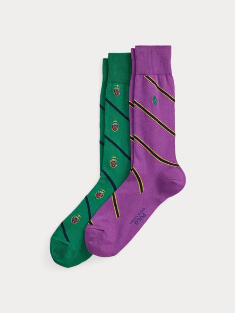Polo Ralph Lauren Crest Cotton-Blend Trouser Sock 2-Pack