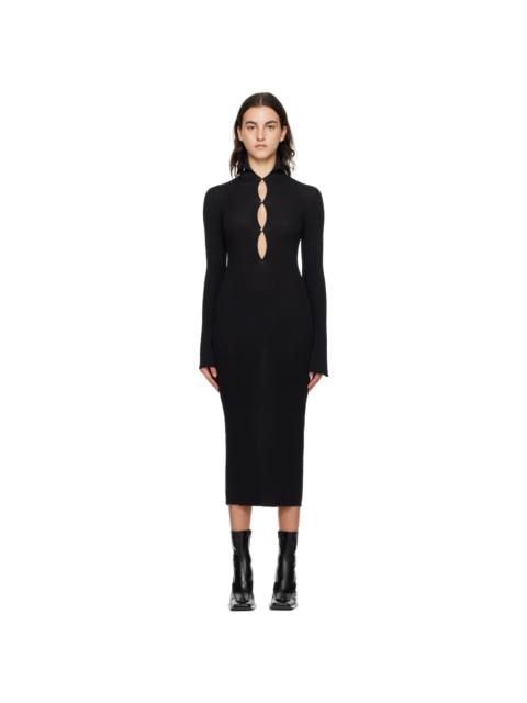 KNWLS Black Slither Midi Dress