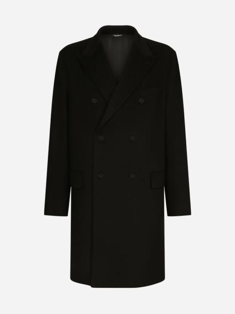 Deconstructed double-breasted wool coat