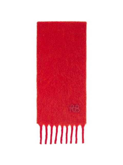 RUSLAN BAGINSKIY Red Fringed Alpaca-Blend Mid Scarf