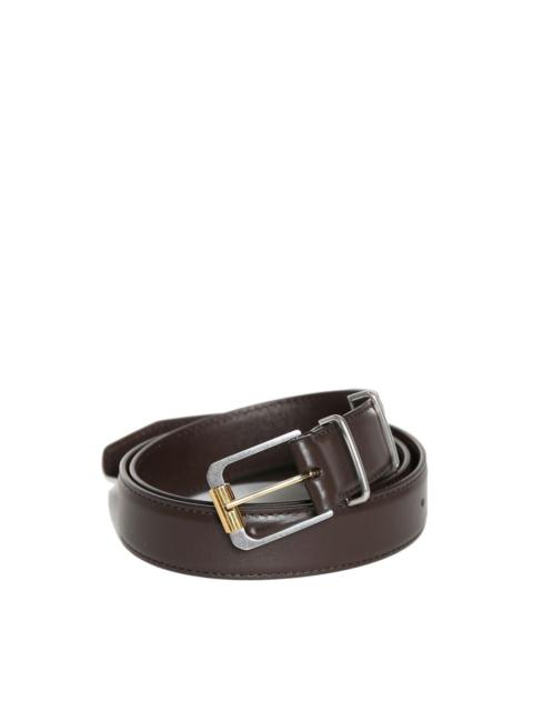 logo-stamp leather belt