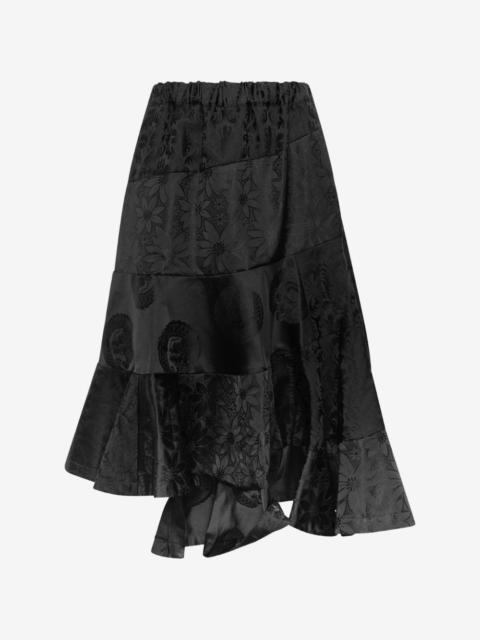 Comme des Garçons Comme des Garçons patchwork jacquard-woven midi skirt