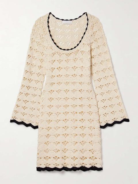 ワンピース Zimmermann Rhiannon Crochet Dress Beige Zimmermann Rhiannon Crochet Mini Dress | Neiman Marcus