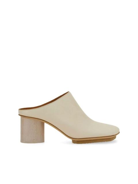 square-toe leather mules