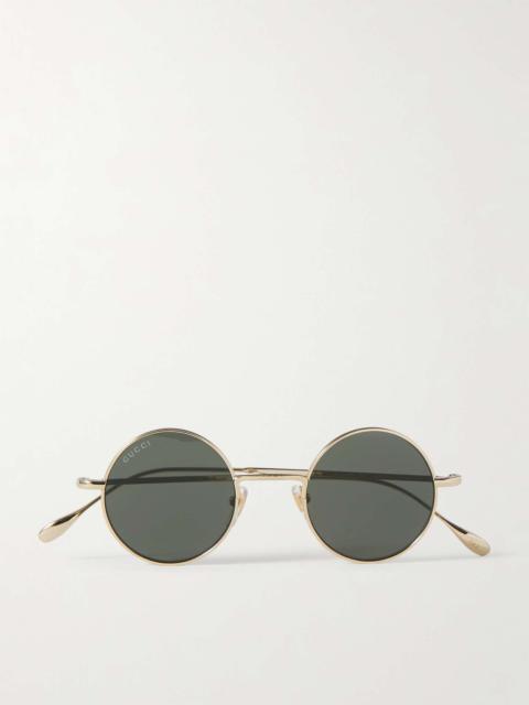 Round-Frame Gold-Tone Sunglasses