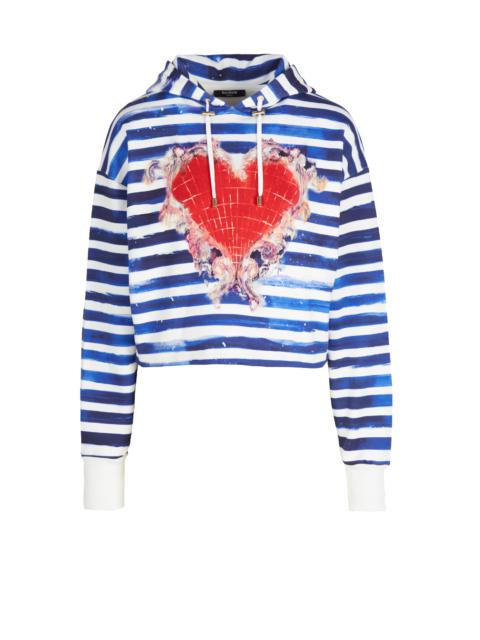 Balmain Valentine's Day printed short sweatshirt