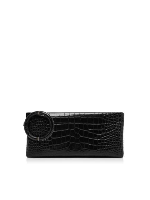 TOM FORD SOFT PRINTED CROCODILE LEATHER AURA CLUTCH