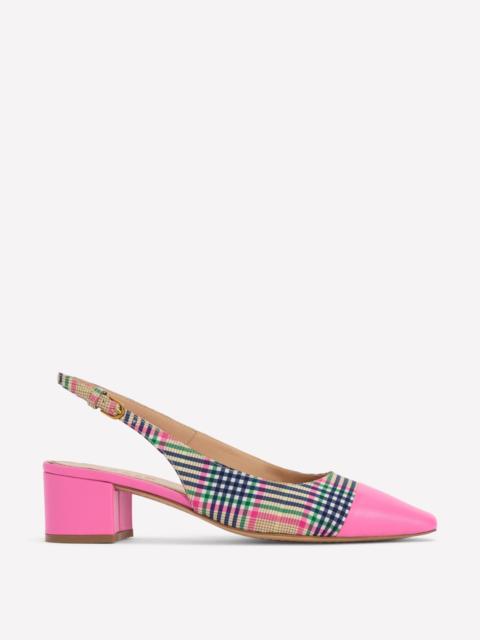 BODEN Ailsa Block Heel Slingbacks-Multi Check