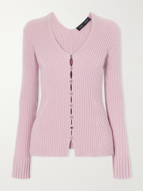 Proenza Schouler Valeria Ribbed-knit Cashmere Cardigan