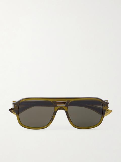 SAINT LAURENT Aviator-Style Silver-Tone and Acetate Sunglasses