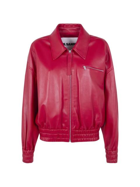 Jil Sander Classic Bomber Leather Jacket