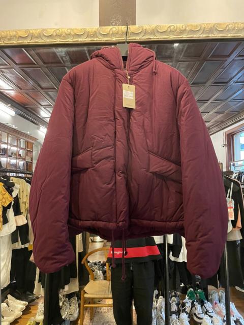 YEEZY Yeezy Season 5 Oxblood Short Puffer Hooded Cotton Jacket