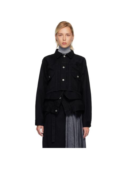 sacai Black Denim & Wool Melton Jacket