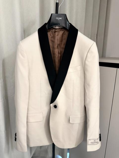 Valentino Valentino FW21 Off-White Velvet Shawl Collar Tuxedo Blazer