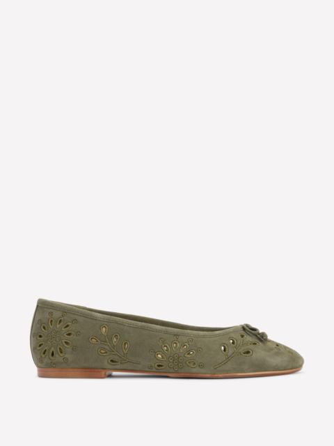 BODEN Cut Out Ballet Flats-Deep Olive
