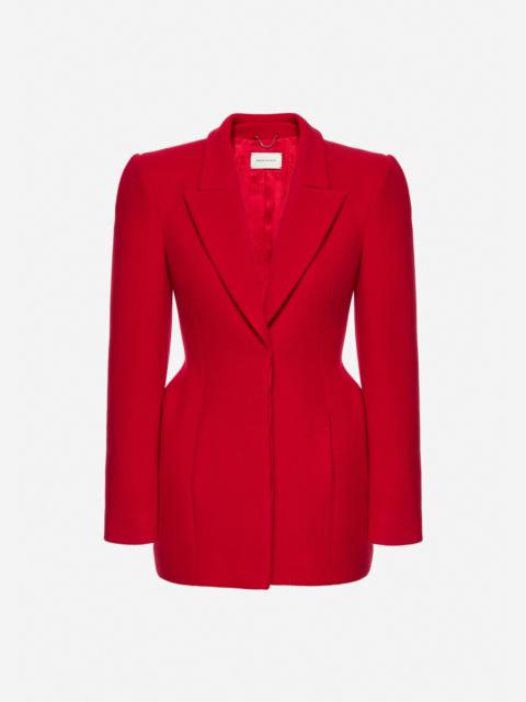 MAGDA BUTRYM Sculpted wool hourglass blazer in red