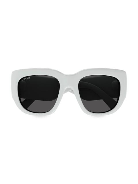 GUCCI Women's Marmont Monocolor 53MM Squared Sunglasses - Ice Dark Grey