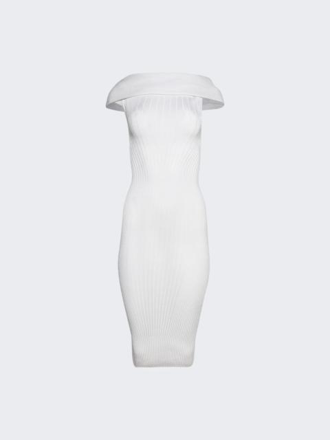MUGLER Off-shoulder Sculpting Dress Off-white