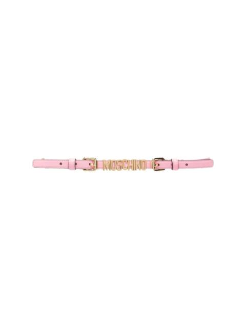 Moschino logo plaque chain belt