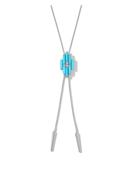 KENDRA SCOTT Ember Silver Bolo Necklace in Variegated Turquoise Magnesite