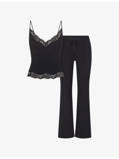 SKIMS Sleep Lace-Trim Stretch-Modal Cami and Trousers Set