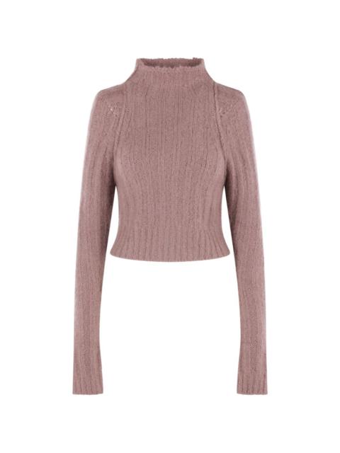 Rick Owens ribbed-knit high-neck cropped sweater