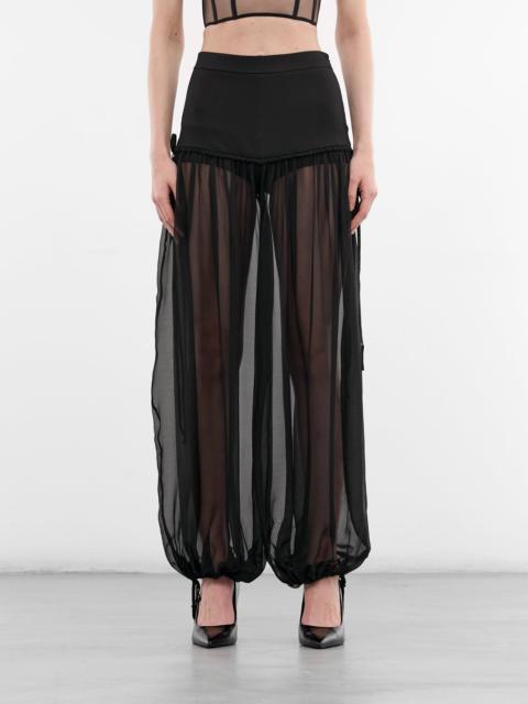 NENSI DOJAKA Black Silk & Wool Harem Trousers
