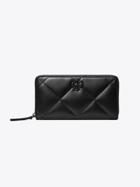 TORY BURCH Kira Diamond Quilt Powder Coated Zip Continental Wallet
