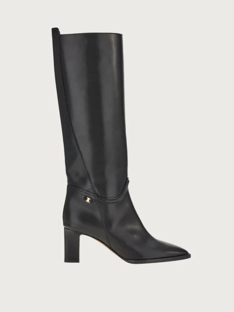 FERRAGAMO VARA CHAIN KNEE HIGH BOOT