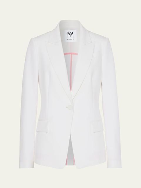 MILLY Avery Single-Button Cady Blazer