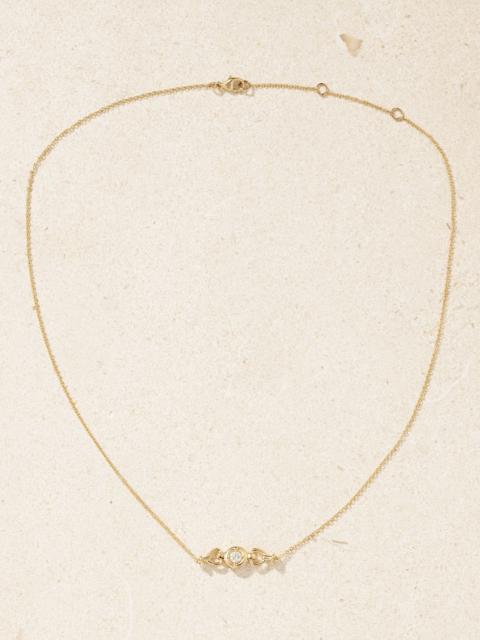 STONE AND STRAND Silvia 14-karat gold diamond necklace Gold